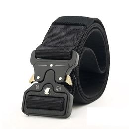 2019 Tactical Belt 1 77 '' Width Style Style Swebing Riggers web Celt lourds-Dury Relière Métal plus grande boucle Fre274r