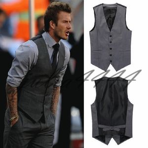 2019 op maat gemaakte heren 'grijze bruiloft bruidegom vest nieuwe trouwjurk vest groomsmen vest casual slanke herenkleding top outfit