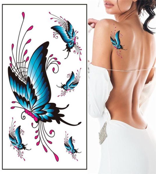 2019 Sticker de tatouage temporaire Waterproo New Women039s 3d f Art Art Sticker Faux Tatoo Art Taty Butterfly Tattoo7007309