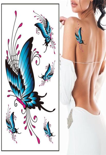 2019 Autocollant de tatouage temporaire Waterproo New Women039s 3d f Art Art Sticker Faux Tatoo Art Taty Butterfly Tattoo3701933