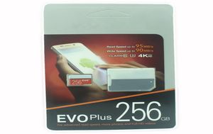 2019 Het laatste product 128 GB 64 GB 32 GB EVO plus Micro SD TF -kaart 256 GB UHSI Class10 Mobiele geheugenkaart DHL1232071