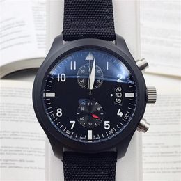2019 montre-bracelet de luxe de qualité supérieure grand pilote cadran bleu nuit automatique montre pour hommes 44MM montre pour hommes montres 314j