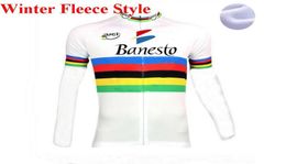 2019 UCI Banesto Winter Thermal Fleece Man Cycling Jersey Ciclismo Ropa Bicycle Bike Lange Mouw Sportswear Cycling Clothing7065667