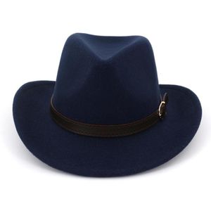 2019 Western Cowboy Hat Wool Felt Bread Brim Fedora Chapeaux avec ceinture Boucle Men Femmes Carnaval Party Trilby Hat Sombrero8856448