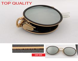 2019 NOUVELLE TOP QUALITÉE VINTAGE VINTAGE ROUND PLACK FLASH SUNGLASSES Cadre métallique Femmes Retro Pink Rd3517 Circle Gafas Sun6105409