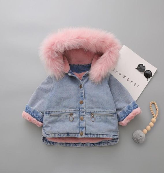 2019 hiver bébé fille veste en jean plus velours fausse fourrure chaud enfant en bas âge coton fille vêtements d'extérieur manteau 15 ans enfants filles jean Parka3764888