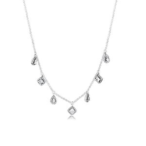2019 hiver cadeau de Noël 925 en argent sterling dangling geometric formes collier avec CZ Silver 925 Bijoux Colliers pour Femmes Q0531