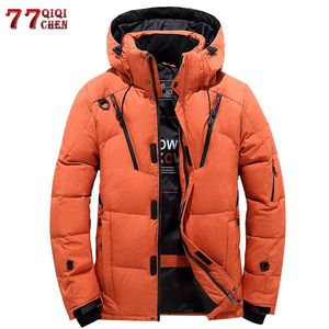 Chaqueta de invierno 2019, Parkas de nieve gruesas informales para hombre, abrigo de plumón de pato blanco, prendas de vestir, cazadora cálida para hombre, chaquetas con capucha