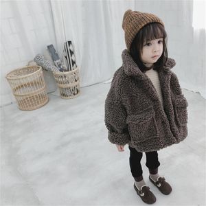 Winter Fashion Baby Baby Girls Coat Children Dik Warm Outerwear Kids Lamb Wol Jacket Girls Cotton Soft Cardigan LJ201130