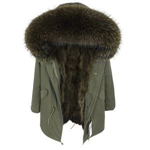 2019 hiver mode naturel col de fourrure de raton laveur épais Parka fourrure de raton laveur doublure veste solide lâche femmes vêtements manteau de fourrure véritable MX191025