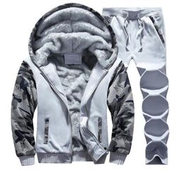 2019 winter plus plush new men039s casual suit sportswear and bodysuit set large and thick warm camouflage clothing factory dir4547087