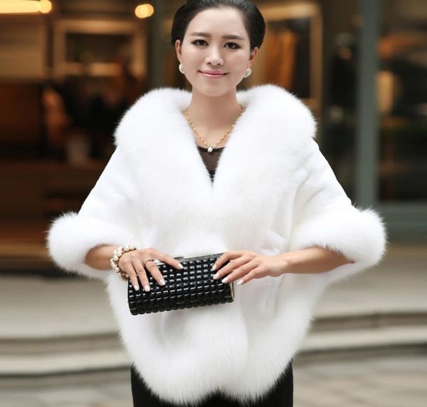 2019 Winter Wedding Coat Weddal Faux Fur Wraps Warm Chales Outerwear Negro Borgoña Fashion Fashion Fain Fathin Noche de graduación 5531012