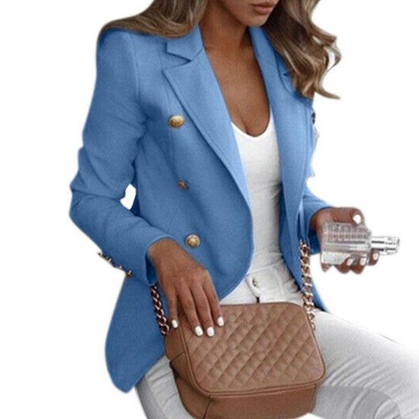 2019 femmes col Blazer costume mince veste dames affaires formel manteau Blazer grande taille 5XL FS99