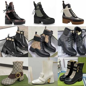 Nouvelles bottes bottines Designer Martin Desert pour femmes chaussures classiques mode bottes en cuir d'hiver talon grossier femmes chaussures avec boîte NO13