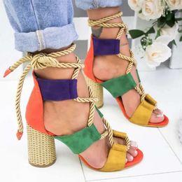 2019 Femmes Puimentiua Talons Point Sandales Fashion Corche de chanvre Lacet Up Plateforme Sandal Zapatos de Mujer Drop S 1E8