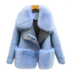 2019 vrouwen winter nieuwe warme dikkere faux bontjas tops vrouwelijke patchwork korte pluizige nep bont jassen bovenkleding A881