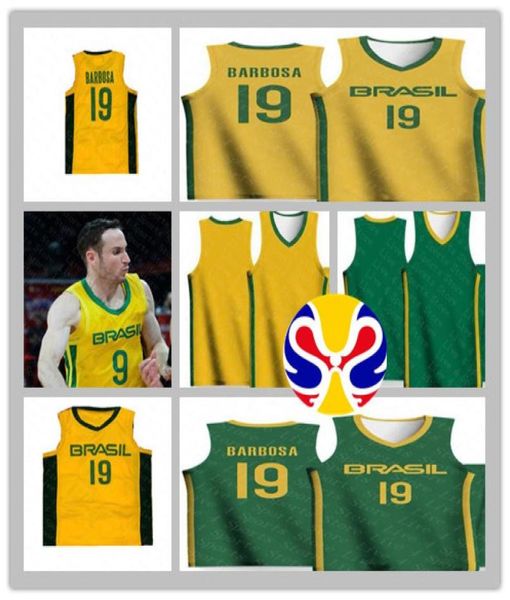 Maillots de basket-ball de la Coupe du monde 2019 Équipe du Brésil 9 Marcelinho HUERTAS 14 Marquinhos SOUSA 50 Bruno CABOCLO 10 Alex GARCIA BARBOSA VAR6149932