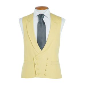 2019 Yellow Mens Formal Cost Slim Fit Premium Business Robe Suit Bouton Down Vestes Giles de souris de style Angleterre à double poitrine personnalisé