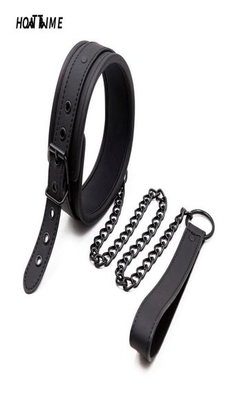 2019New SM Cuero Neopreno Collar de sujeción Pareja Adulto Juguete sexual Esponja Bondage Collar Collar Fetiche Cosplay TIEMPO T200419283402