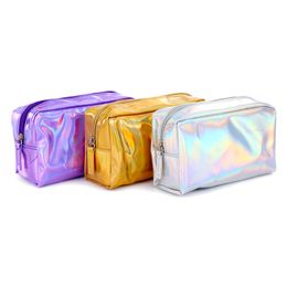 2019New Square Cosmetic Bag Laser Holographic Purse Make -uptas Schoonheidszaak Kleurrijke reisorganisator Toiletiebag DC343