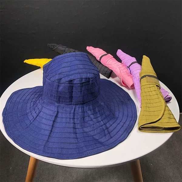 2019 verano padre-hijo sombrero para el sol mujer salvaje anti-UV paseo plegable sombrero para el sol tapa superior vacía lado ancho sombrero para el sol niña sombrero de playa al por mayor G220301