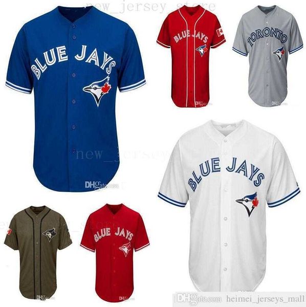 2019e Hommes Femmes Jeunesse Enfants Bleu Baseball Maillots Blanc Sans Nom Sans Numéro Blanc Gris Gris Bleu Rouge Fête du Canada Vert Salut au Service Jersey