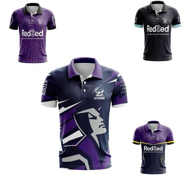 202 Melbourne Storm Home and Away Mens Training Rugby Jersey Alta calidad Múltiples Camisa de polo