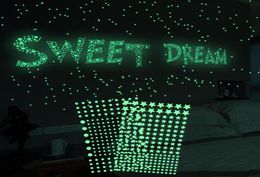202 pcsset 3D bulle étoiles lumineuses points autocollant mural brillent dans le noir pour bricolage enfants chambres de bébé stickers muraux autocollants fluorescents2118704