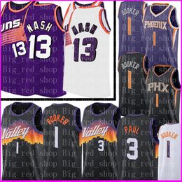 Retro Mesh Steve 13 Nash Jersey Devin 1 Booker Chris 3 Paul Jerseys Hombres NIÑOS Jerseys de baloncesto Logotipos bordados