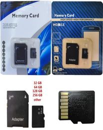 2020 128 Go 256 Go 64 Go 32 Go Carte mémoire Micro TF avec adaptateur Blister Emballage de vente au détail générique DHL 50pcs5766083