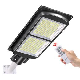 2020 150W 300 LED Iluminación exterior Todo en uno Sensor de movimiento Lámpara solar de calle LED Envío gratis