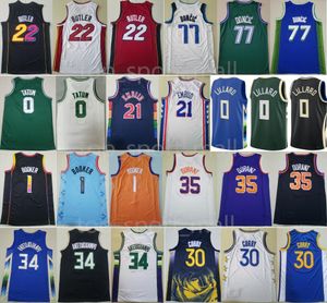 Baloncesto para hombre Damian Lillard Jerseys Stephen Curry Jimmy Butler Devin Booker Kevin Durant Luka Doncic Giannis Antetokounmpo Jayson Tatum Joel Embiid Stitch City