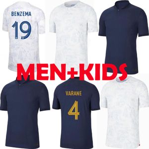 22/23 maillot de football français KANTE BENZEMA MBAPPE 2022 2023 GRIEZMANN PAVARD chemise homme KIMPEMBE SALIBA VARANE DEMBELE hommes kit enfants uniforme de football