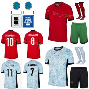 2024 2025 Euro Cup Men Kids 8 Fernandes Soccer Jersey 17 Bruma 4 Silva 3 Pepe Nunes Ramos Leao 7 Ronaldo 10 Bernardo Pereira voetbalshirt Kits Nationaal team Putaoya Putaoya Putaoya Putaoya Putaoya