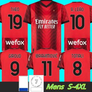 21/22 Maillots de football AC Milano Giroud 2021 2022 Ibrahimovic Maignan Tonali Kessie Theo Çalhanoglu Rebic Menfootball Shirts S-4XL
