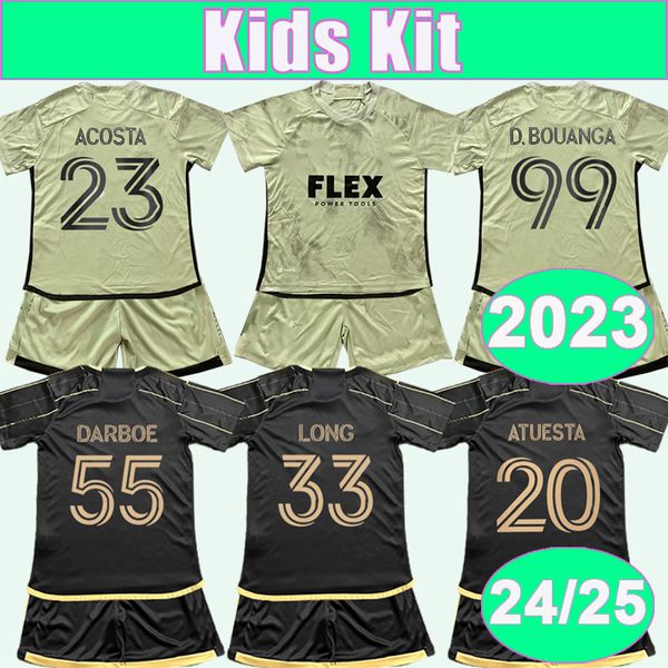 2024 25 Los Angeles FC Kids Kit FC Soccer Jerseys ATUESTA ILIE 2023 VELA ACOSTA CREPEAU ROMERO Home Away Child Suit Football Shirt Uniformes courts