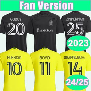 2024 25 SURRIDGE MUKHTAR Mens SC Soccer Jerseys Nashville 2023 McCARTY Home Away Football Shirt LEAL ZUBAK ZIMMERMAN Uniformes à manches courtes