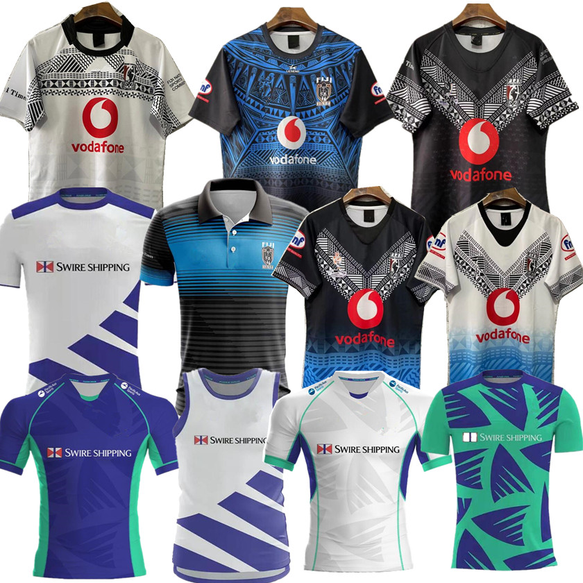 2021 2022 2023 Fidschi Heim-Auswärts-Rugby-Trikot Sevens Shirt thailändische Qualität 21 22 23 Fidschi National 7's Rugby-Trikots