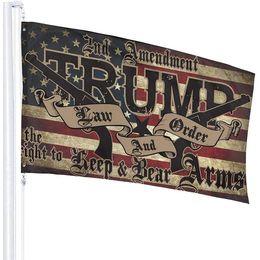 2020 2e amendement Trump Flag, All Country 3x5ft Flags Printing, suspension publicitaire Utilisation nationale intérieure en plein air, livraison de chute