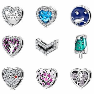 Perles à Clip en forme de cœur en argent Sterling 2020 925, adaptées aux réflexions originales, breloques de Bracelet, bijoux fins Making294I