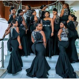 2020 Afrikaanse Mermaid Sexy Bruidsmeisje Jurken Avondjurken Lange Bruidsmeisjekleding Junior Bridemaids Party Wear241W