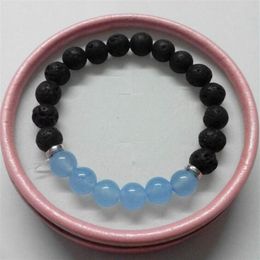 2020 Aquamarijn Quartz Lava Yoga Armband Healing Kristallen Pols Mala Kralen Chakra Sieraden Natuursteen Womens Yoga Brac2961