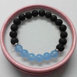 2020 aigue-marine Quartz lave Yoga Bracelet cristaux de guérison poignet Mala perles Chakra bijoux pierre naturelle femmes Yoga Brac256q