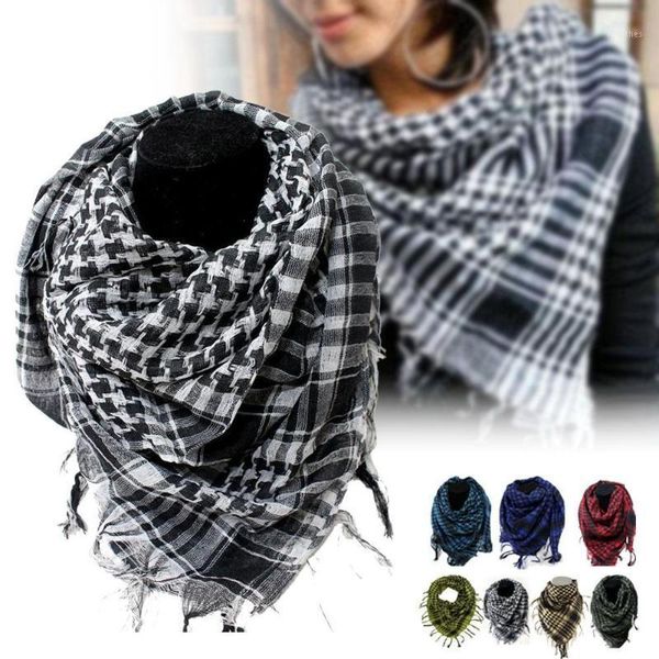 Bufandas 2021 árabe Shemagh Keffiyeh táctico Palestina bufanda chal Kafiya Wrap Grid para mujer hombre regalo de cumpleaños1