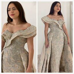 2020 Arabe Aso Ebi Crystals de dentelle luxueux Soirée Sage chérie Sexe Robes de bal Vintage Fête formelle Deuxième Robes de réception