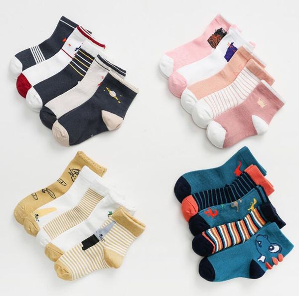 Chaussettes coréennes pour enfants, tube en coton, dessin animé, pour garçons et filles, nouvelle collection automne et hiver 2020, WY378