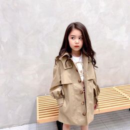 2020 Autumn Baby Girls Boys Waterbreaker Chaquetas Niños Algodón Abrigo Botón Casual Outerwear Niños Trench