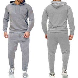 2020 Herfst Man Sets Mode 2 Stuk / Set Fitness Casual Sport Broek Hoodie Top met Broek Mens Set Los Hombres Conjuntos G1222