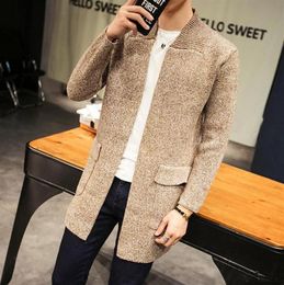 2020 AUTOMME HIVER Long Sweater Cardigan Men Angleterre style kaki tricot manteau masculin sweater avec casse-vent en tricot de poche Men2397816116