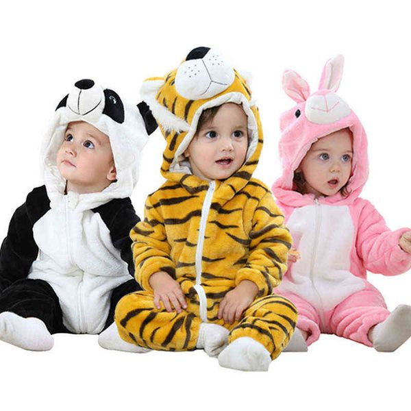 2020 Otoño Invierno Ropa de bebé recién nacido Ropa de Navidad unisex Ropa de niño Mamelucos Niños Traje de tigre para niña Mono infantil 3-24M G220218